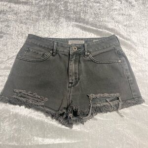 Grey Denim Highrise Shorts Size 5